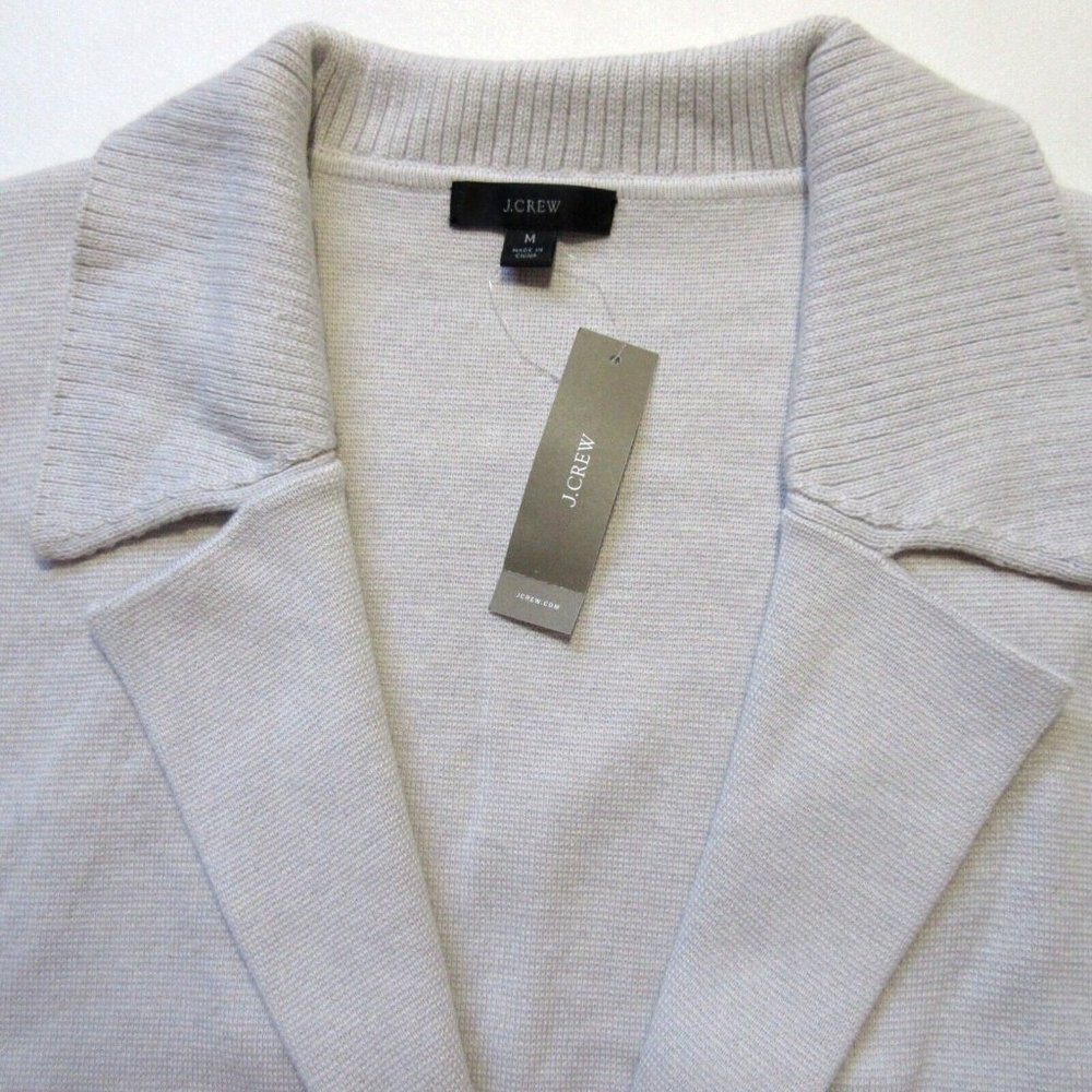 NWT J.Crew Collared Sweater-Jacket in Heather Dove Gray Oversized Cardigan M - Picture 3 of 7